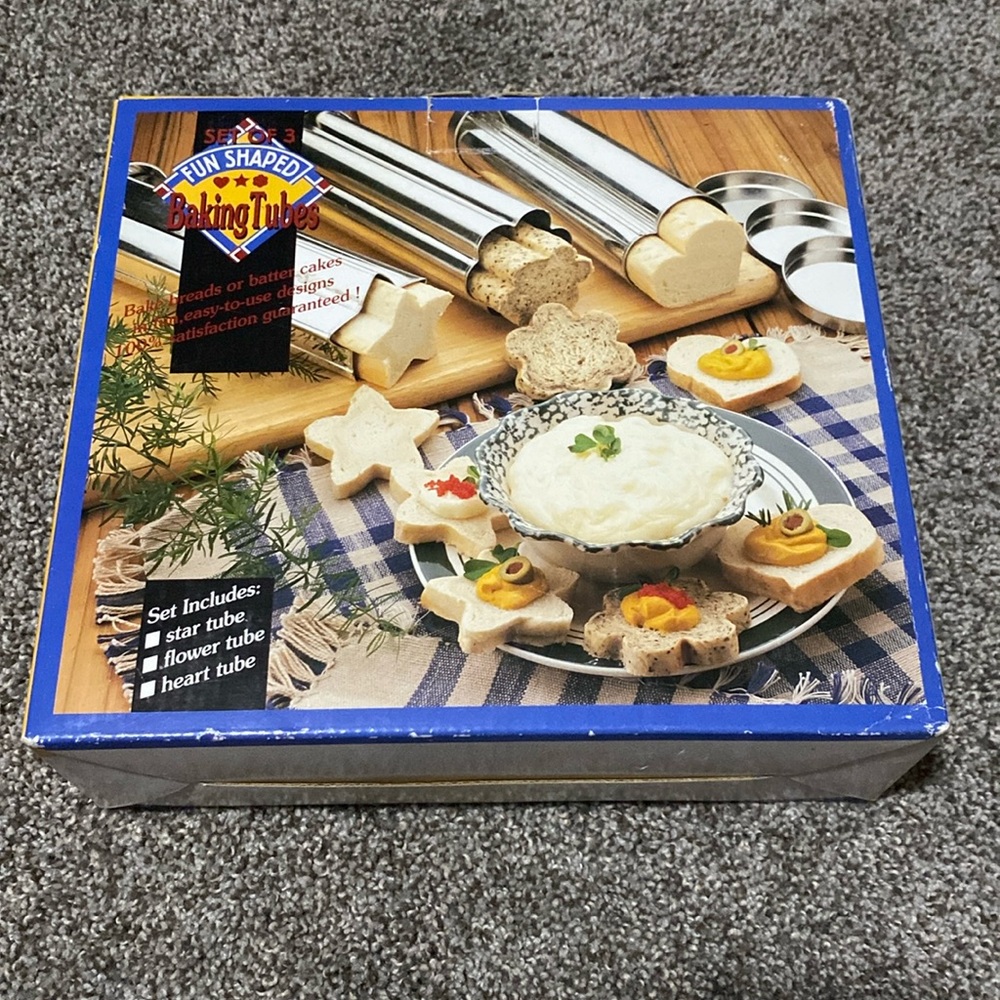 Set of three fun shape, baking tubes new